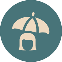 Here's an alt tag for the image: `Woman protected by umbrella`