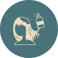 Here's an alt tag for the image: `Woman spraying hair product`